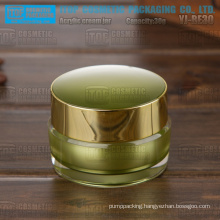 YJ-BE30 30g color customizable fashionable 1oz golden green acrylic cosmetic packaging jars